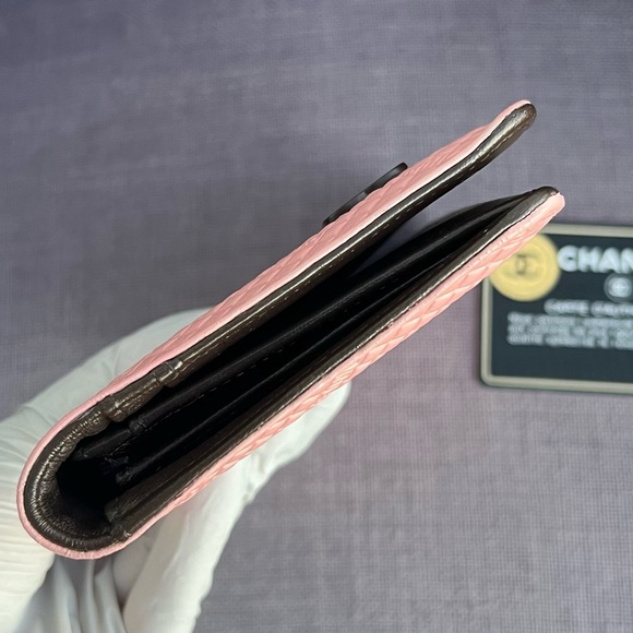 CHANEL Micro Chocolate Bar CC Logo Leather Long Bifold Wallet - Picture 6 of 12